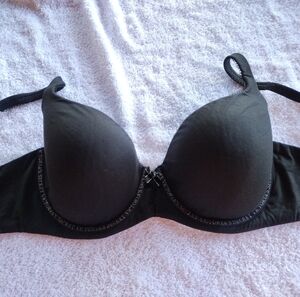 Victoria's secret bra 36DD lined demi body by Victoria black convertible straps